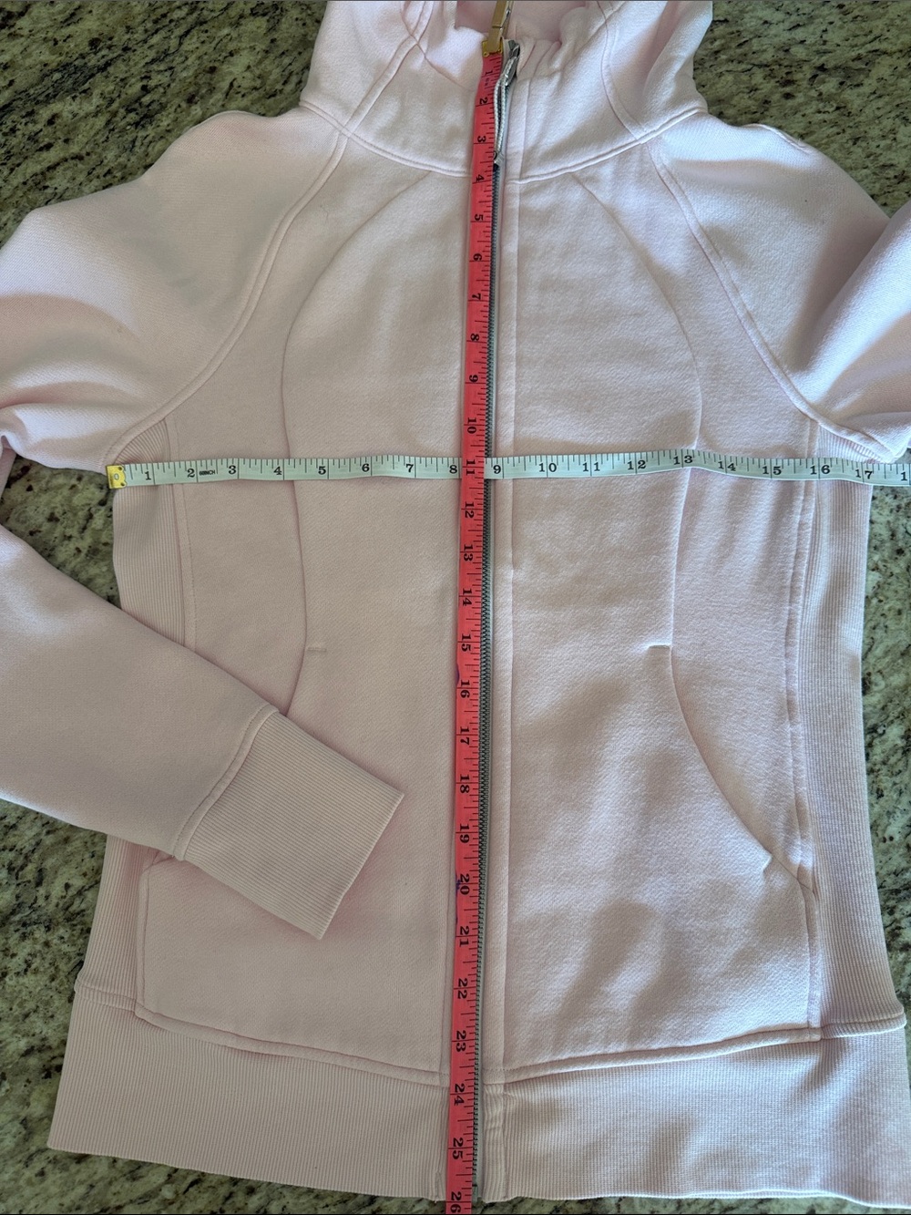 lululemon athletica Scuba Full Zip Hoodie Kangaroo Pockets Light Pink Sz M - Picture 9 of 10